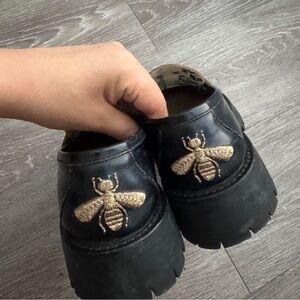 Gucci Black Rubber Sole Loafers